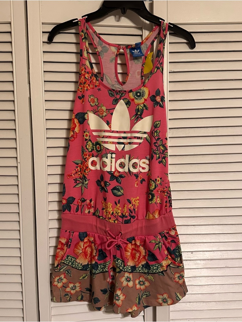 Adidas Farm Rio pink floral romper